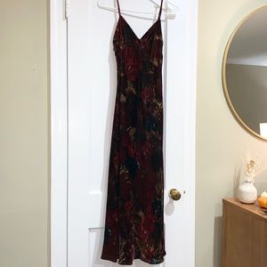 Ralph Lauren velvet floral maxi dress size 0